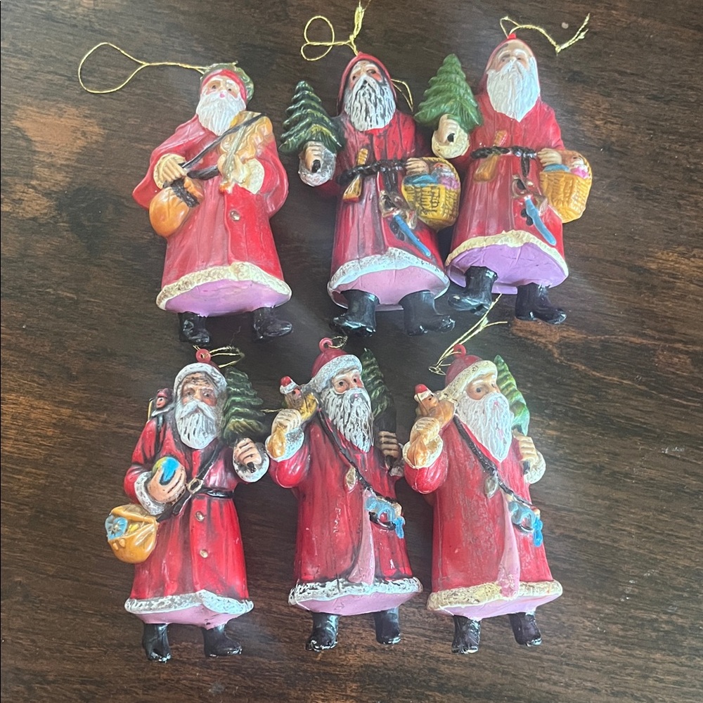 Old World Santa Claus Ornament Set of 6